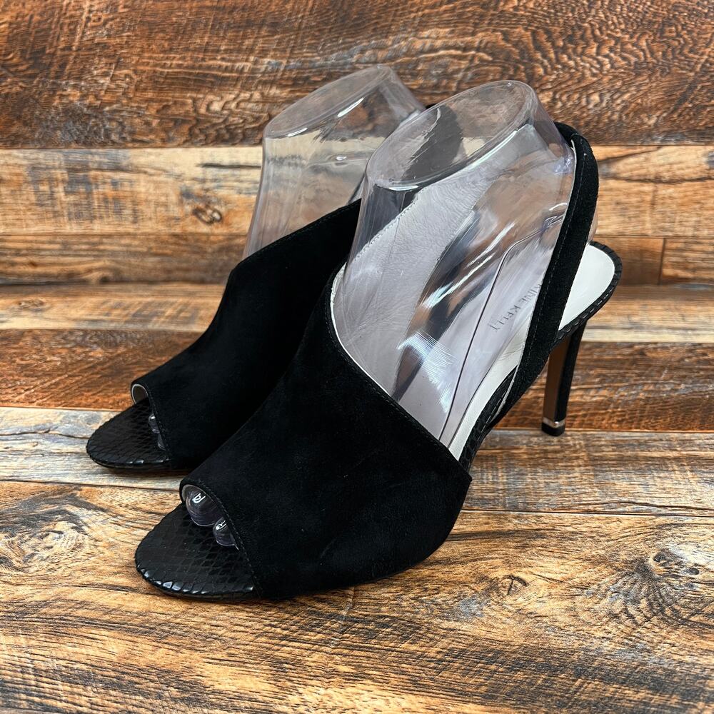 Katherine Kelly Roselle Black Velvet Strappy Heels Women's 8 Dust Bag Shoes